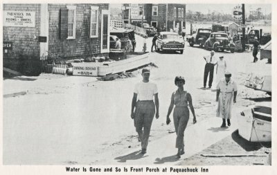 Hurricane Pictures 8/31/54 Water is Gone and So Is Front Porch at Paquachuck Inn