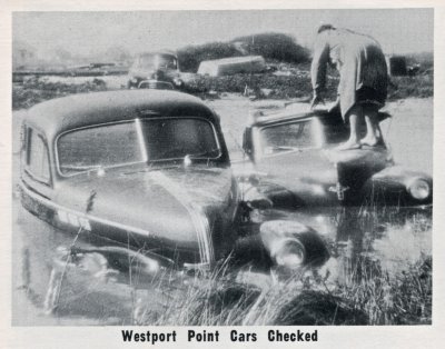 Hurricane Pictures 8/31/54 Westport Point Cars Checked