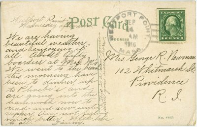 A Summer Home at Westport Point, Mass. copy B reverse