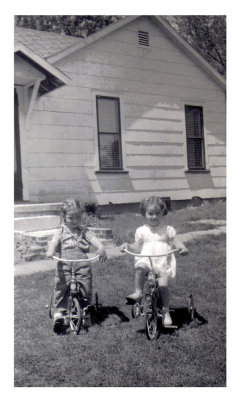 My sister Cindy and Friend 1950