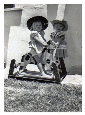 My wife Cindy, right, and her sister Gail 1953