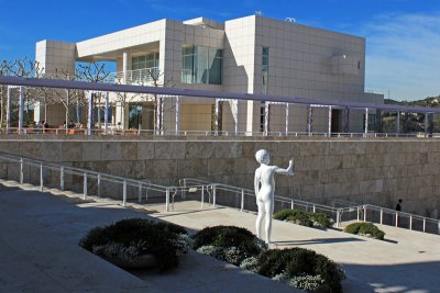 Statue overlooking Getty Entrance