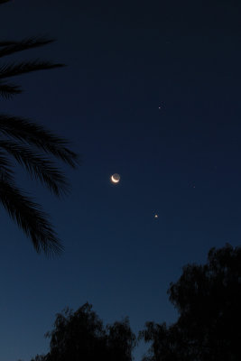 The Moon, Venus and Jupiter