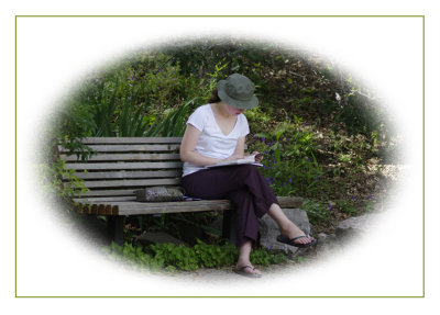 Lady Reading in Garden Version 1