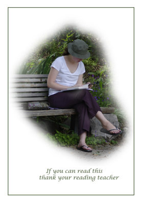 Lady Reading in Garden Version 2