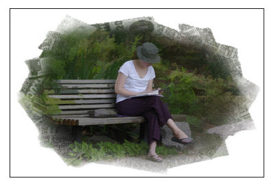 Lady Reading in Garden Version 3
