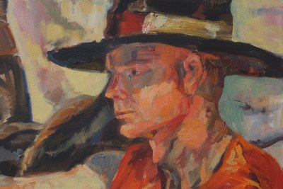 cowboy in a wagon (face detail)