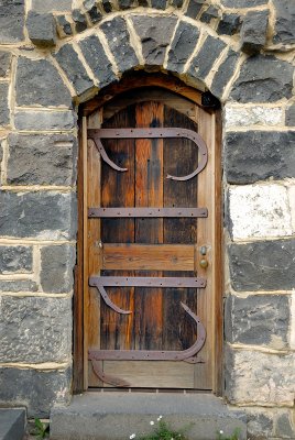 Iron and oak door
