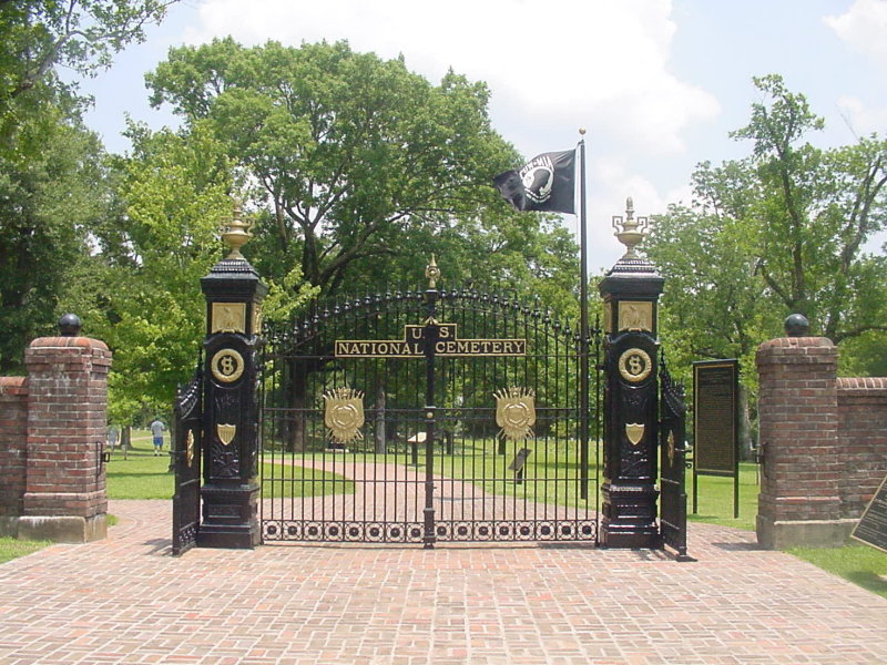 Entrance to Shiloh National Cemetery located near Pittsburg Landing. (Click on photo to see caption)