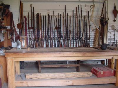 The Gunsmith Shop where weapons are repaired and stored.