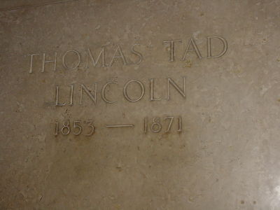 For more information about Tad Lincoln and his brother, Robert (who is not interred in the tomb), click on the photo.