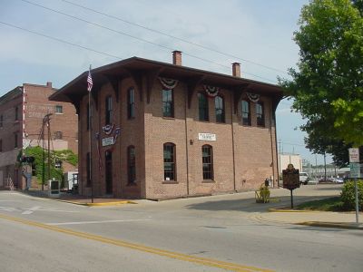 Lincoln walked to the train depot & left Springfield by train.  This building is a replica.The original burned down recently.