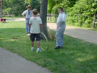 It was nice seeing young people in period costumes explaining games to other young people.