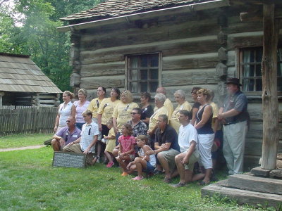 This is a descendant reunion photo taken at the Trent home, I believe, but am not certain.