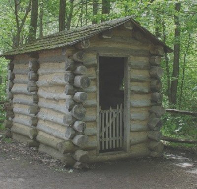 This is what an outhouse of the time would look like.