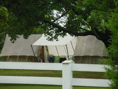 On July 4th weekend, there had been a re-enactment on the site.  When I arrived the morning of July 5th, one tent remained.