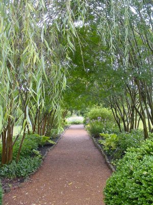 This path leads to the garden followed by the Jackson gravesites and family cemetery.