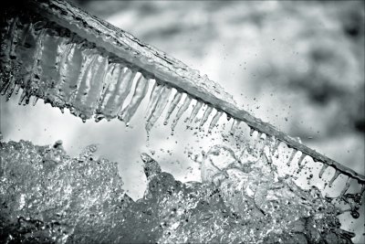 Between an icicle and a torrent.