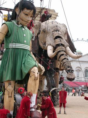 Girl and elephant