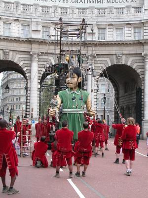 In front of Admiralty Arch