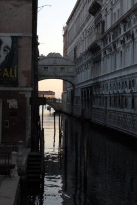 Venice Bridge of Sighs looking to the Grand Canal