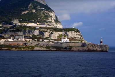 Gibraltar Europa lighthouse and mosque