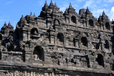 Borobudur niches each with a buddha