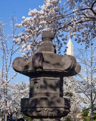 Japanese Stone Lantern and the Washington Monument  (DS057)