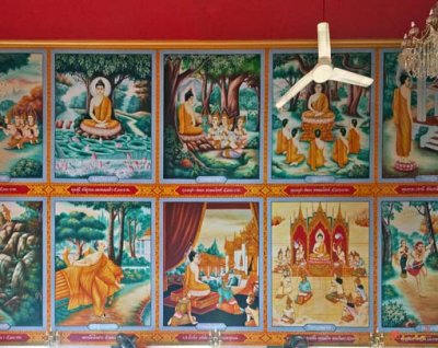 Wat Kaewjamfa Ubosot Interior Paintings (DTHB1122)