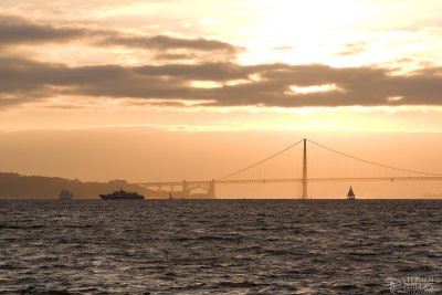 Golden Gate Sunset In Red