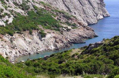 Looking down into the bay