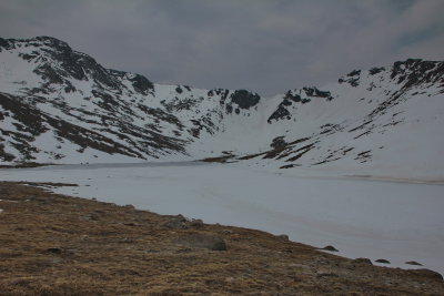 Summit Lake - still frozen in June