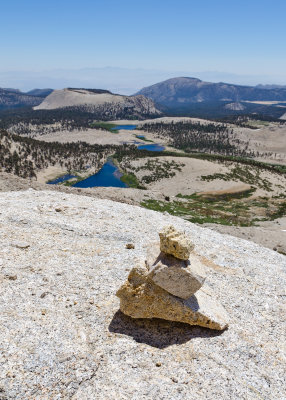 The cairns that guided us up the closed part of the trail.