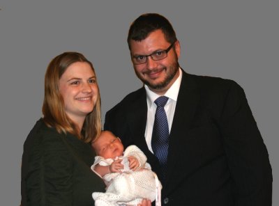 Elizabeth, Josh and Abigail Waltz family portrait