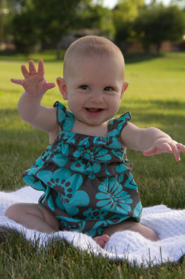 Abigail in backyard in new sundress 6/9/2012