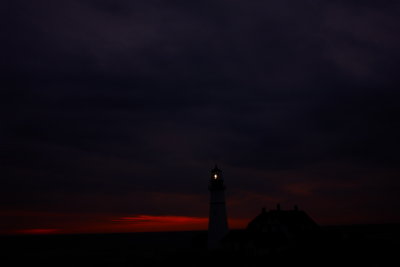DSC00562.jpg #2 in a sequence PORTLAND HEAD LIGHT lighthouse by donald verger dawn breaks red...