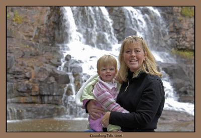 Mon and Caitlin at base of Gooseberry falls