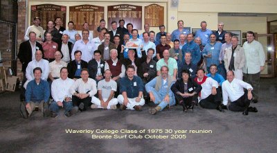 Waverley College Class of 1975 30 year reunion