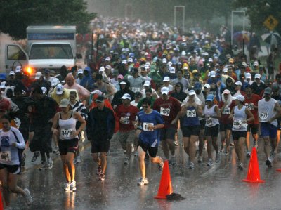 The remains of Hurricane Ike were at their worst during the race