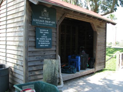 Baggage hut for guests at Little St. Simons