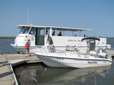 Boarding the boat to Little St. Simons
