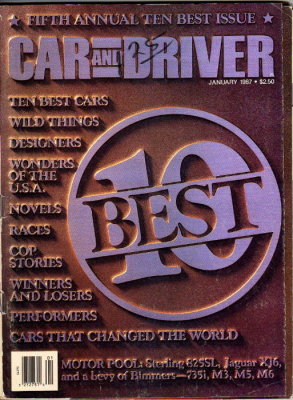 Car and Driver  January 1987