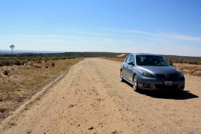 Washboard dirt road into Chaco Culture