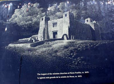 Pecos pueblo information sign