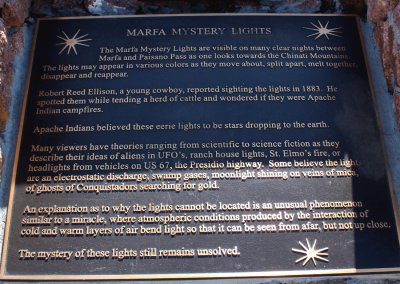 Marfe Mystery Lights sign