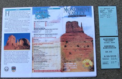 Monument Valley Navajo Tribal Park brochure