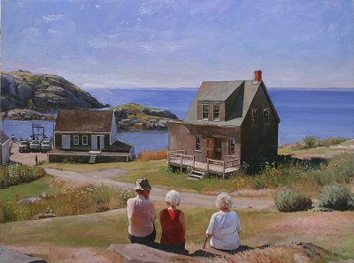 42. Waiting for the Afternoon Boat, Monhegan 30 x 40