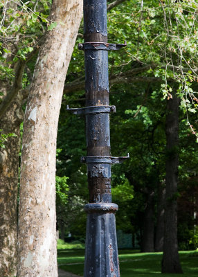 Wooden lamp-post