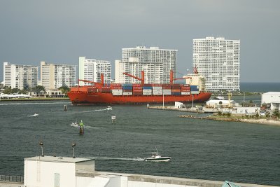 Container Ship Departing Ft. Lauderdale