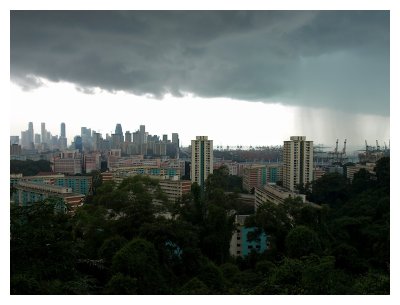 Rain coming down from the cloud